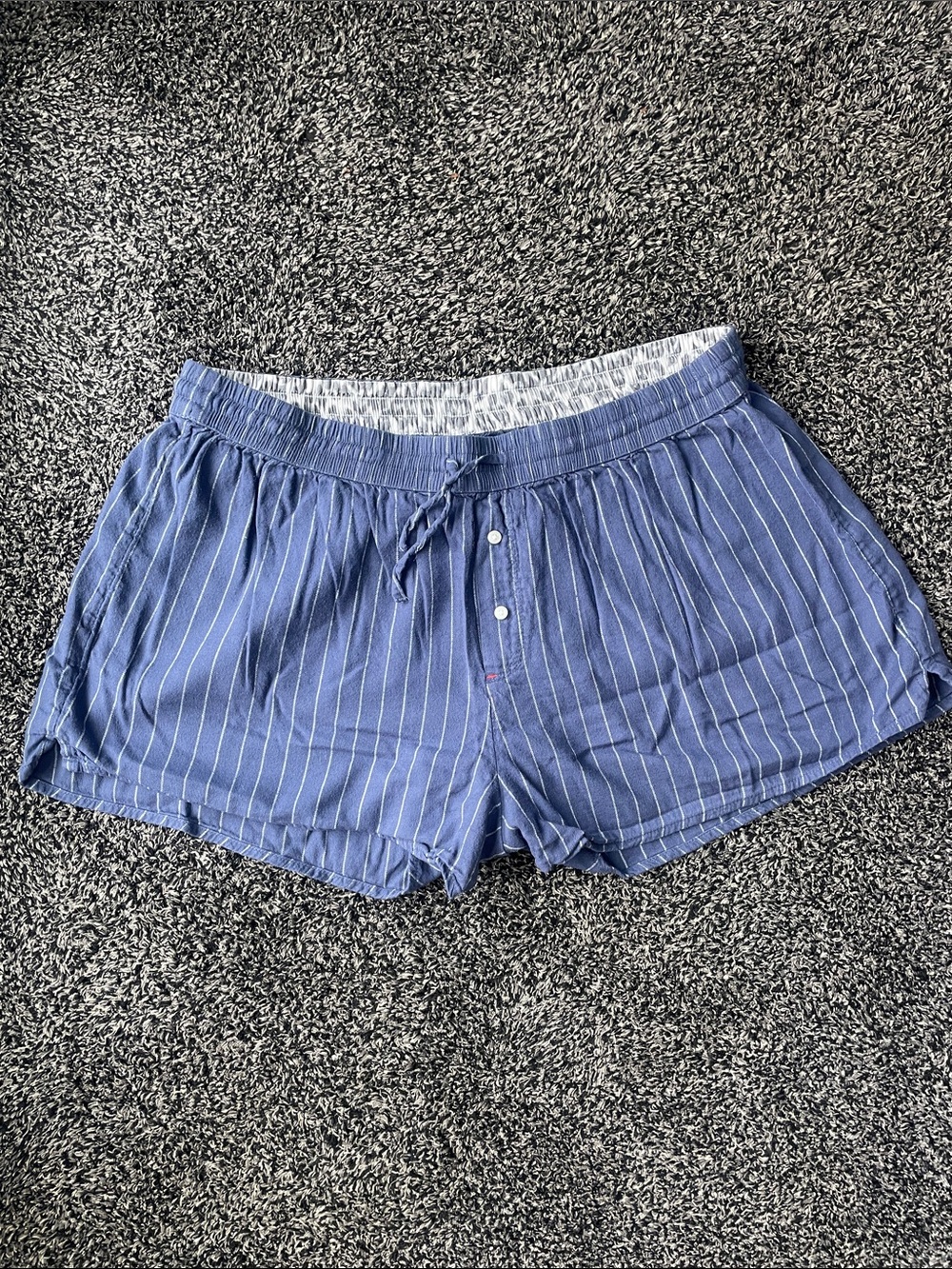 aerie Navy Blue Pinstripe Lounge Shorts